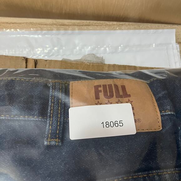 Full Blue Jeans Mens 38x32 Dark Wash Straight Fit 100% Cotton Classic Casual - Picture 9 of 9